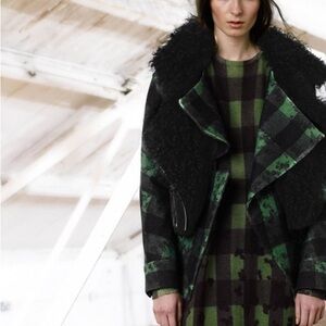 $720 NWT Preen Wool Sheepskin Collar Jacket